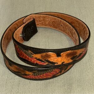 Silver Creek Classics Tooled Leather Americana Belt Sz 38 NEW